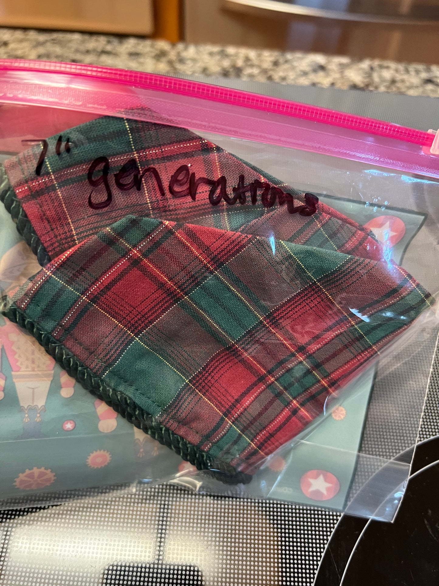 Longaberger 7” generations liner in evergreen plaid