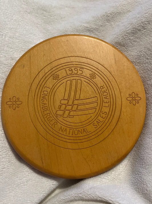 Longaberger 1995 NationalSales Leader round lid 5.75”