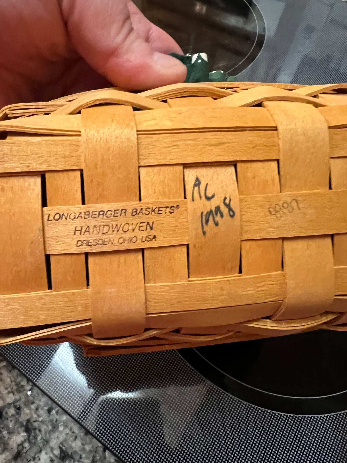 Longaberger Lavender basket with liner & protector