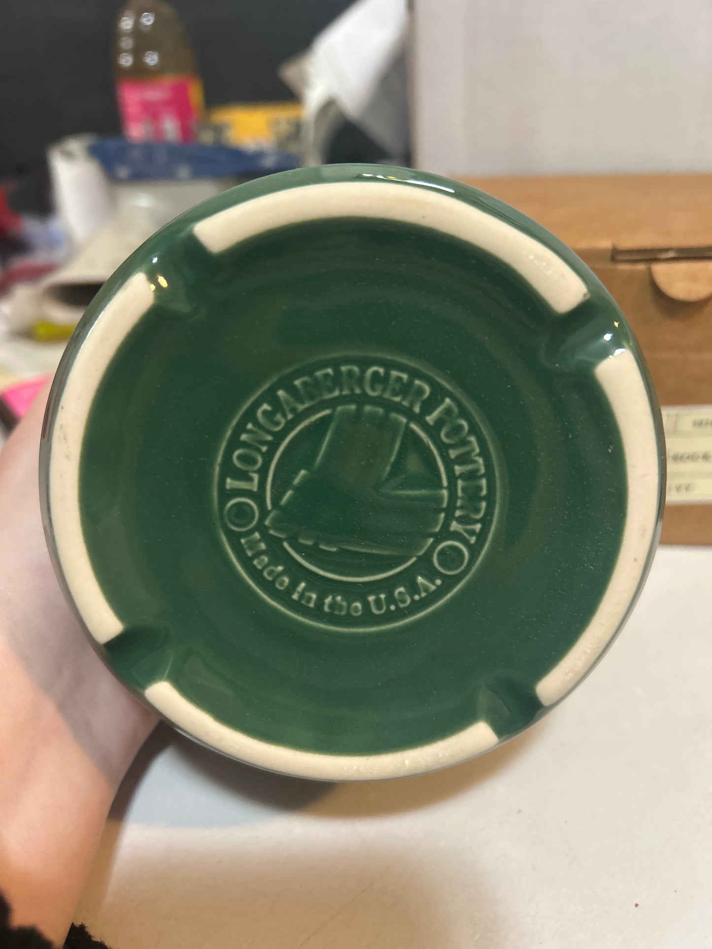 Longaberger 1 Pint salt croc in ivy
