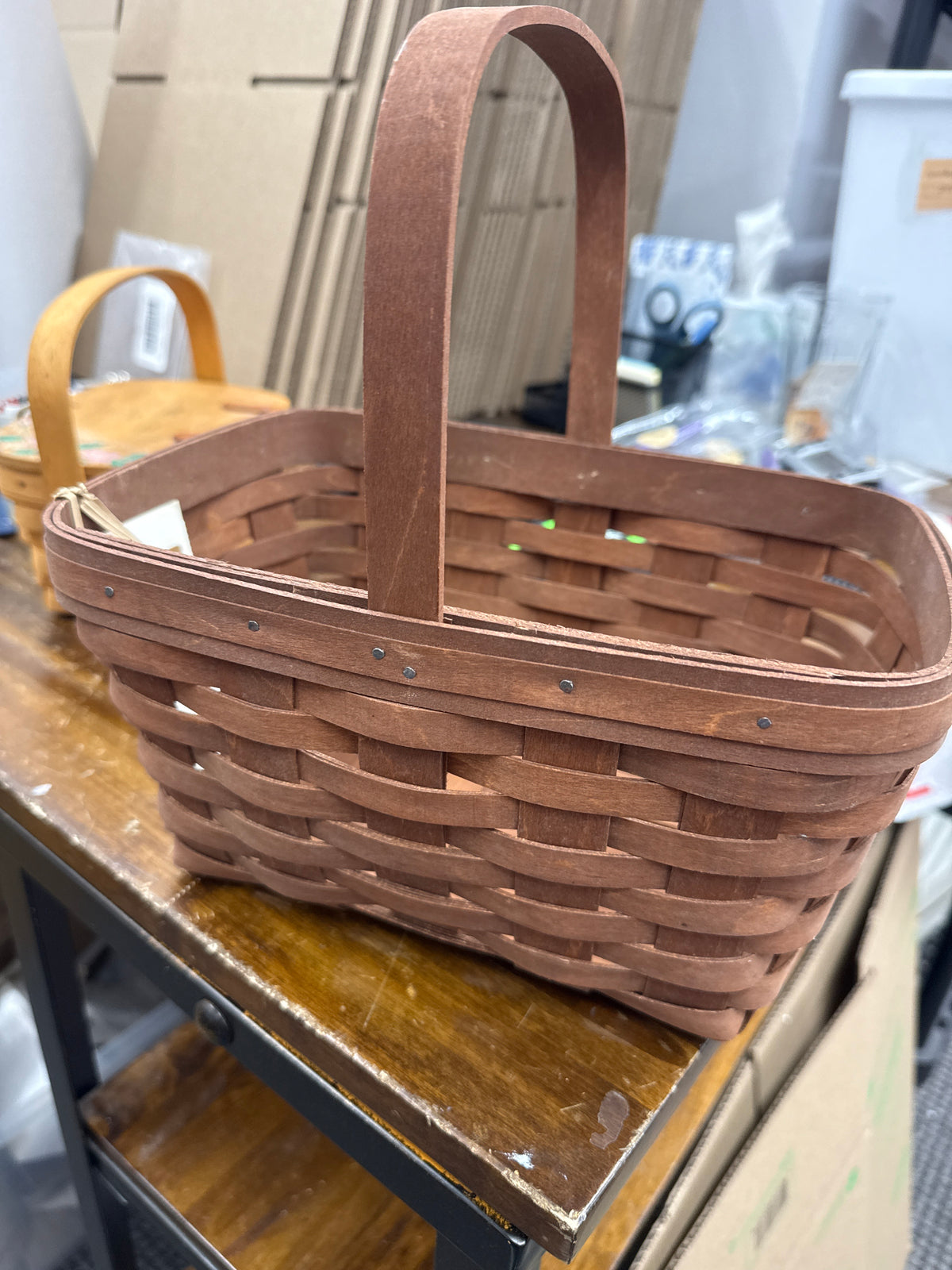 Longaberger dark brown spring basket