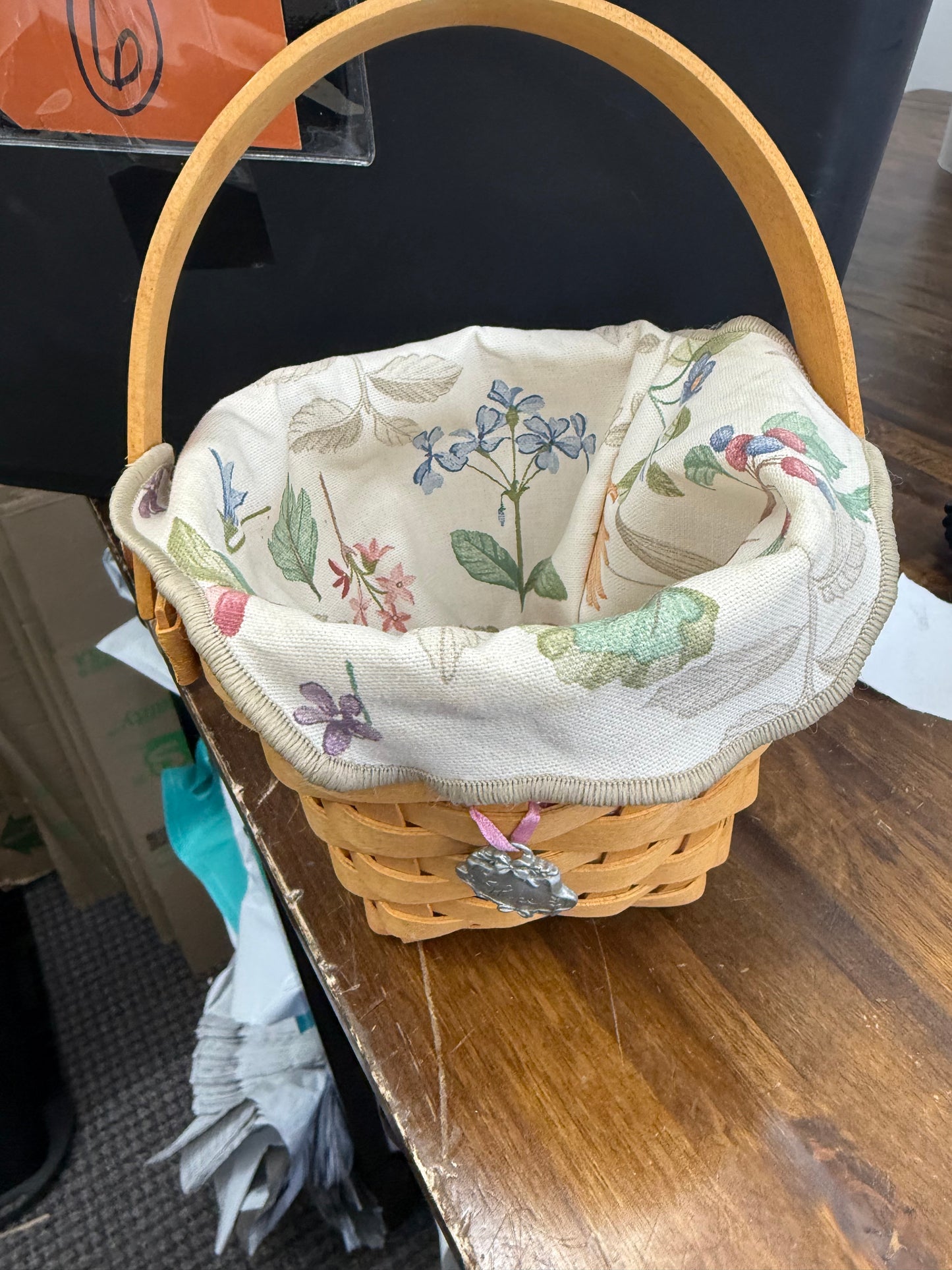 Longaberger horizon of hope basket with liner and tie on
