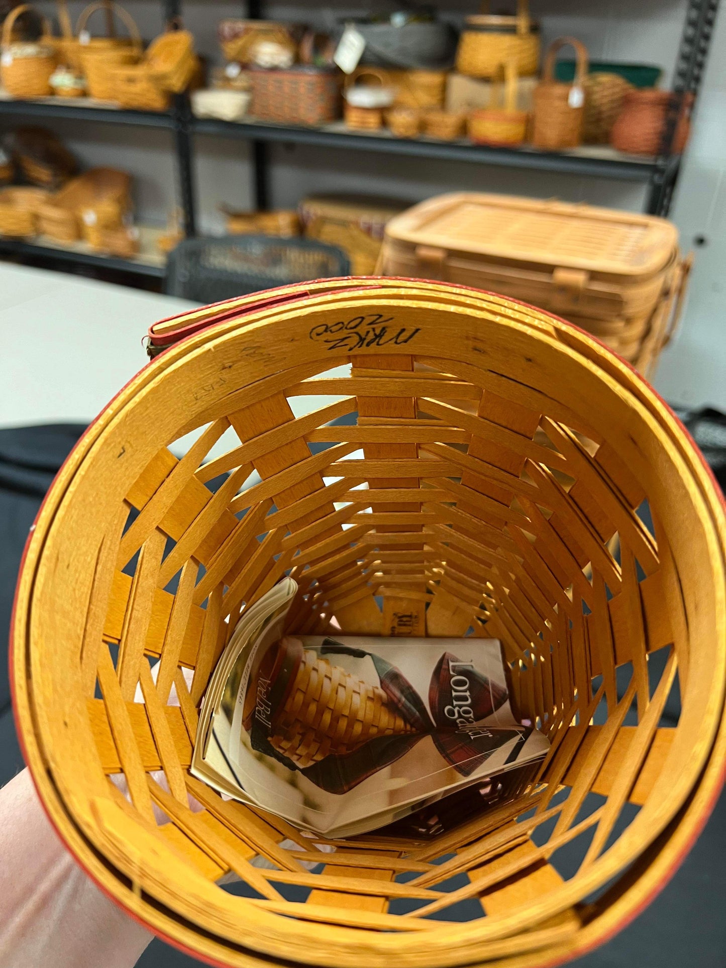 Longaberger Bell Basket with Wrought Iron Stand