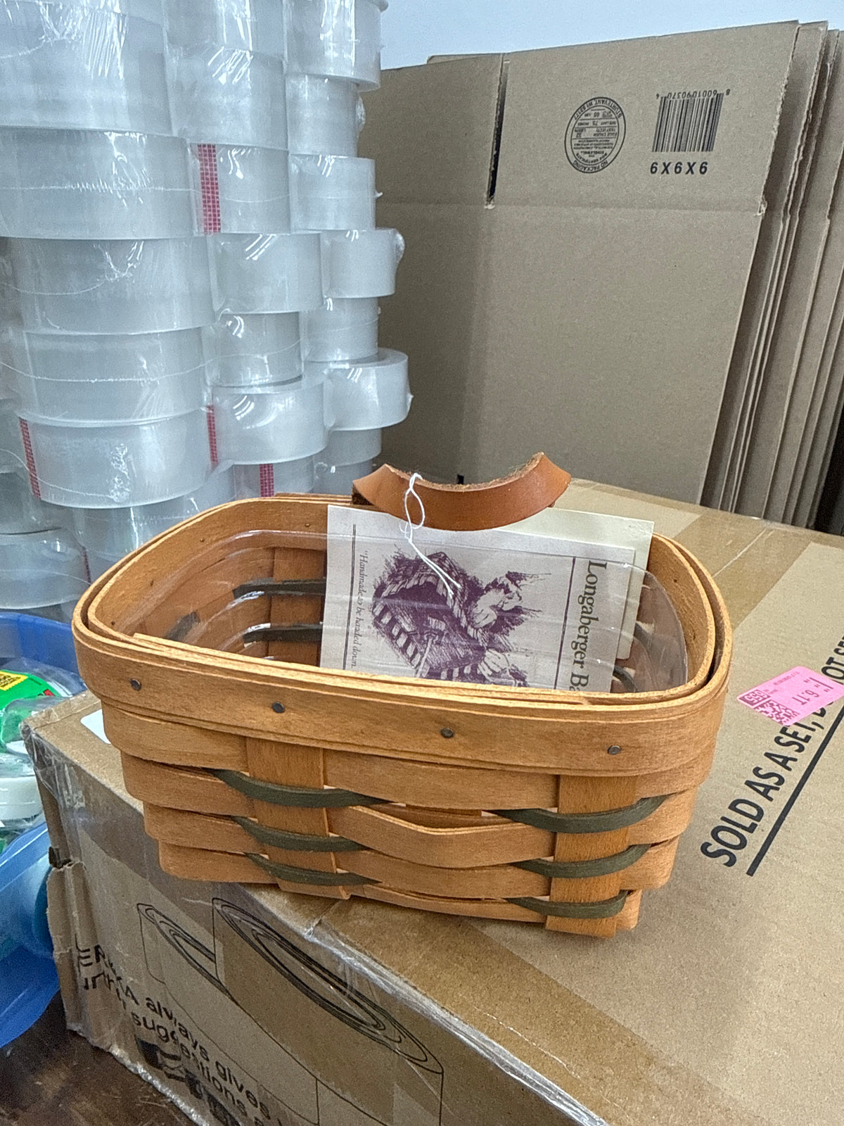 Longaberger small key basket with protector
