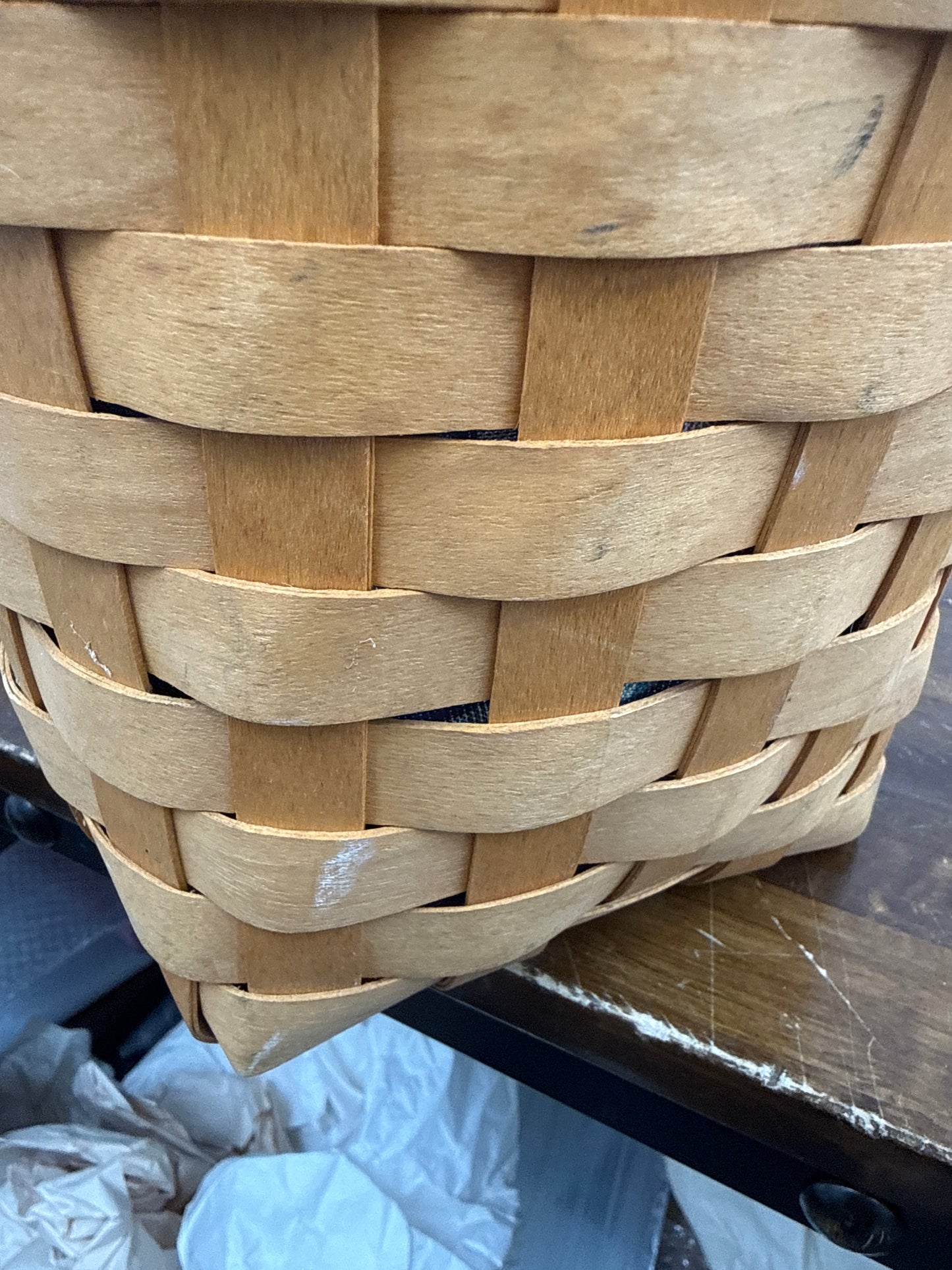 Longaberger large boardwalk basket with liner and protector