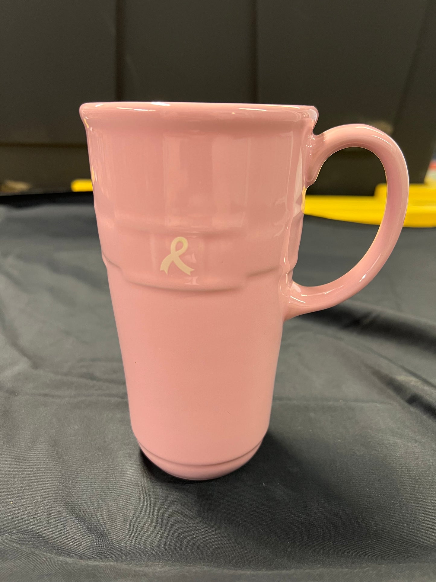 Longaberger travel mug horizon of hope pink no lid