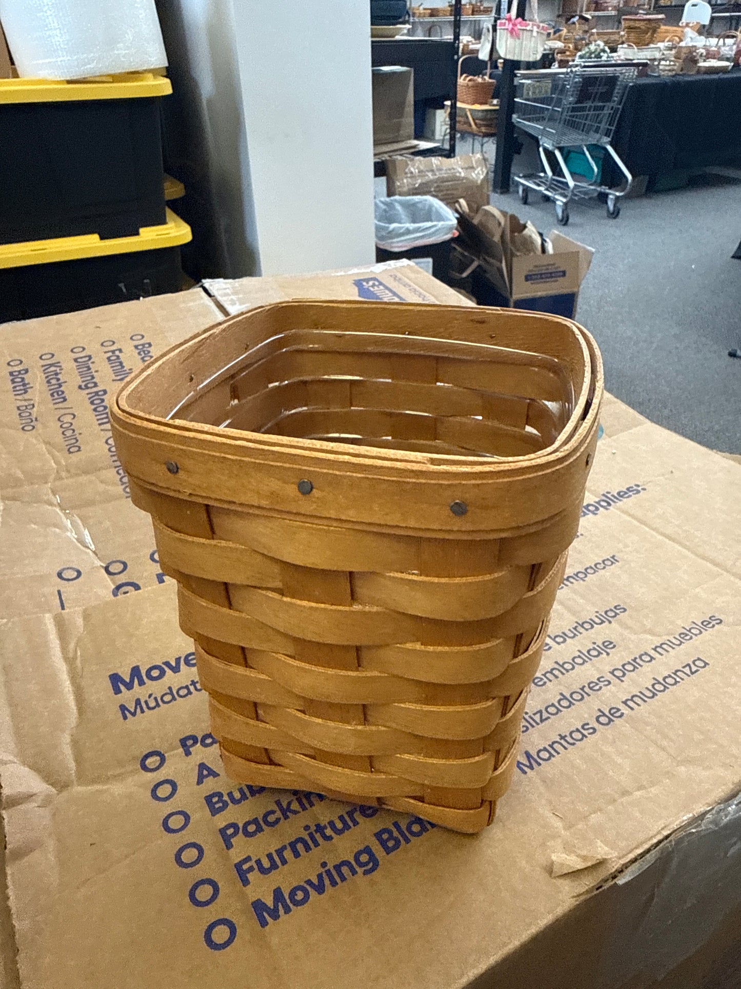 Longaberger small spoon basket with protector
