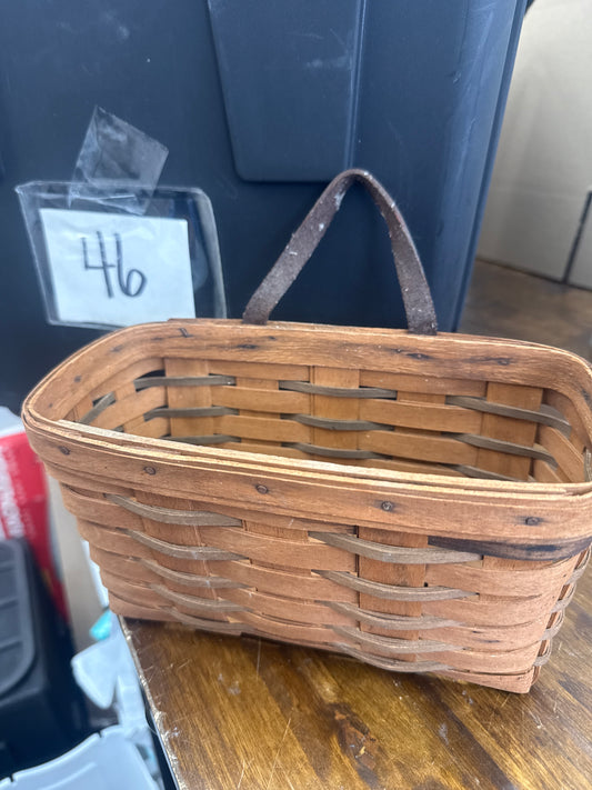 Longaberger small key basket (handle is stiff and there are spots on the basket as pictured)