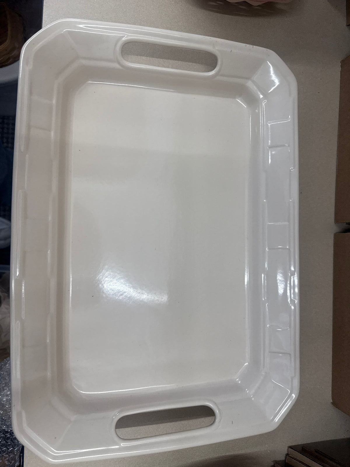 Longaberger two handled tray in ivory