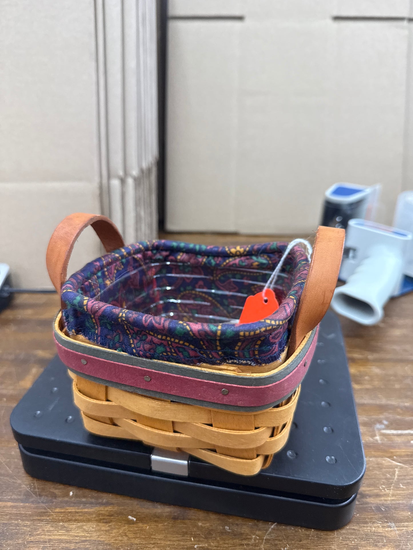 Longaberger tee basket with liner and protector