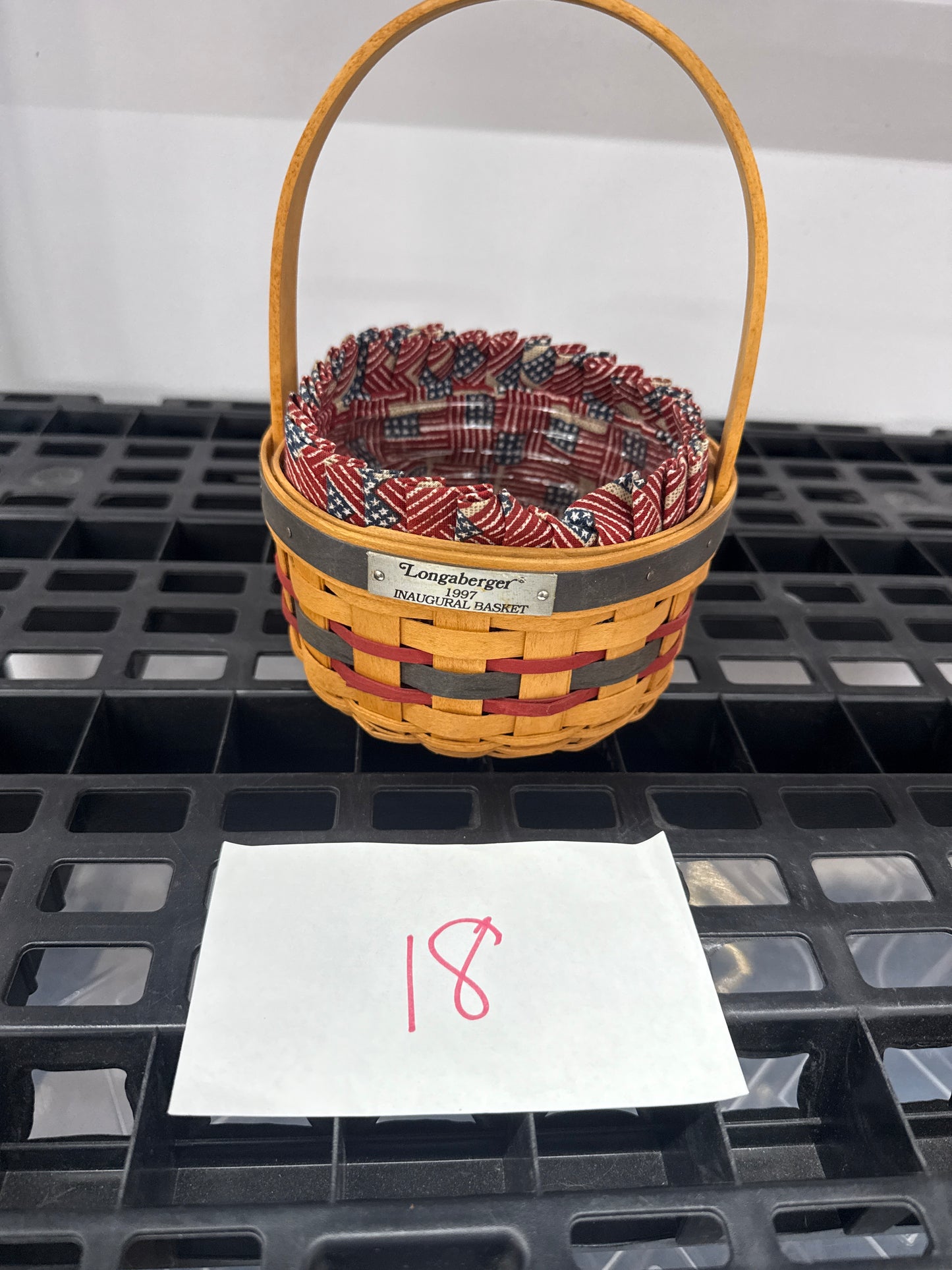 Longaberger 1997 inaugural basket with liner and protector