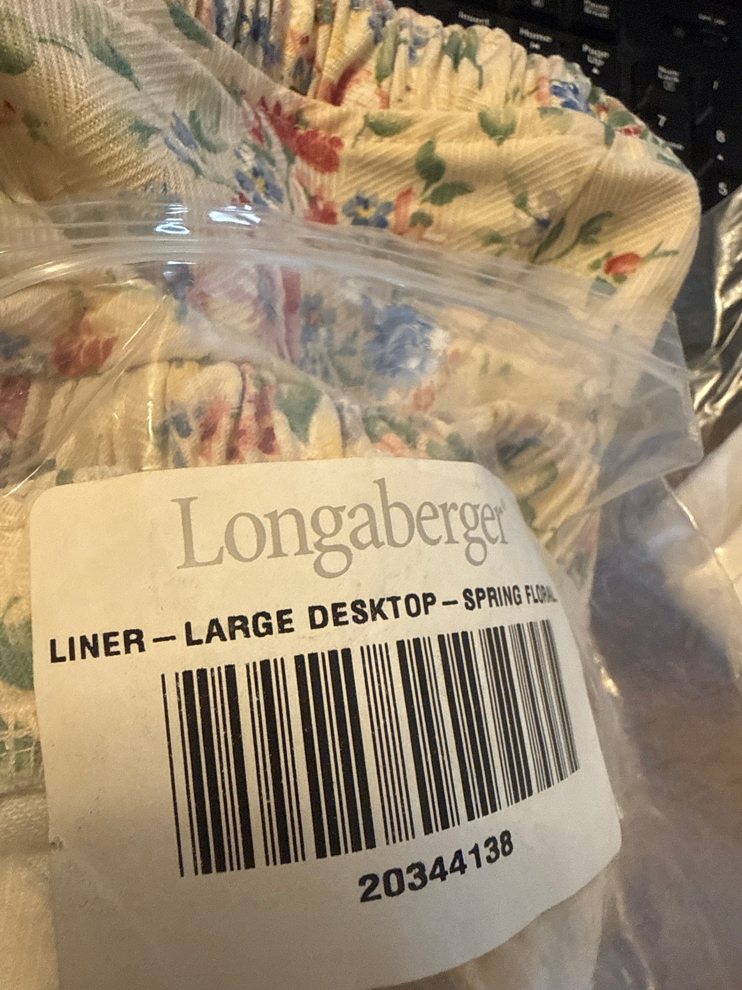 Longaberger large desktop liner in spring floral