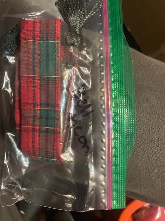 Plaid tidings bell tie on