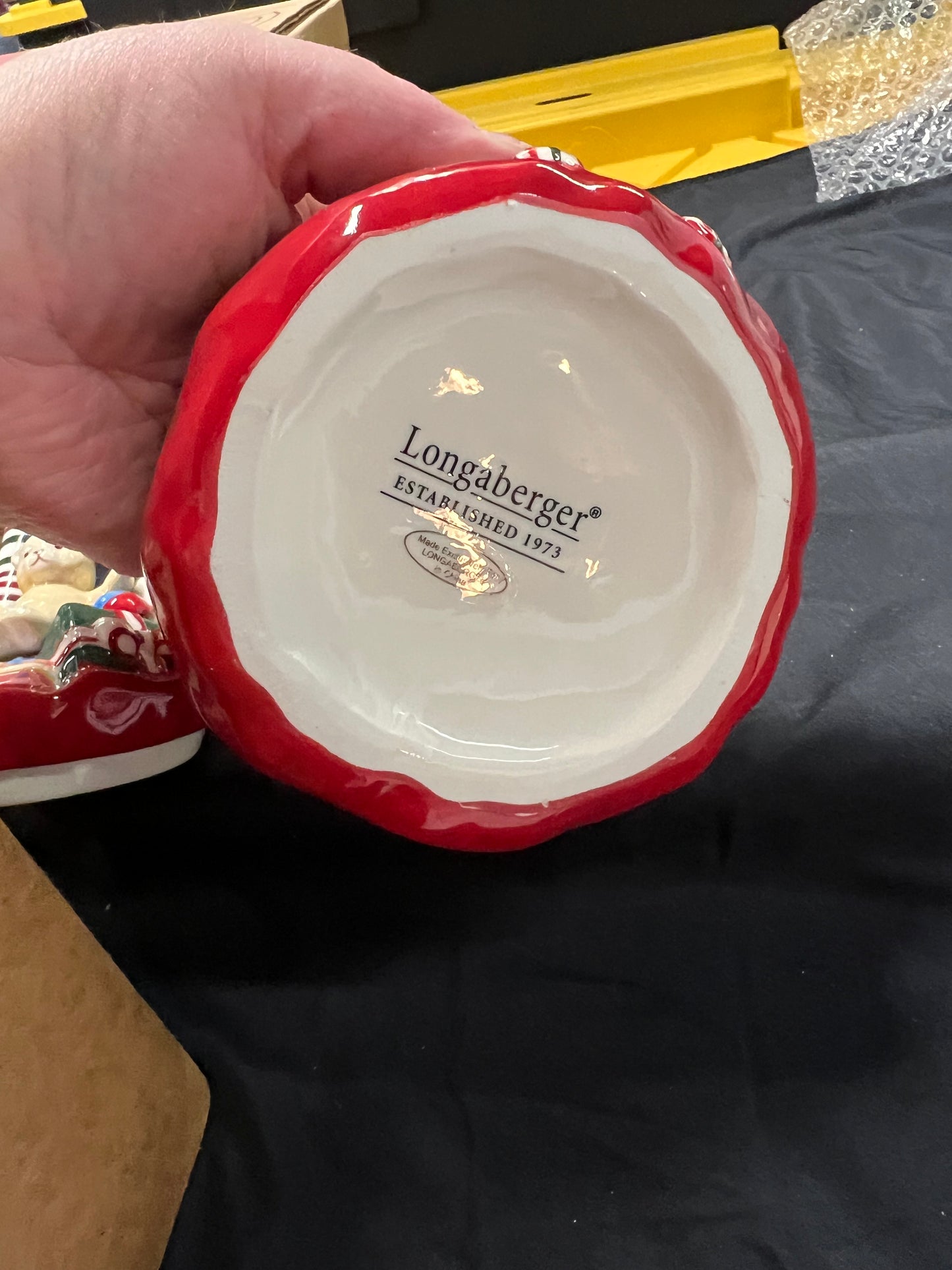 Longaberger Santa dip bowl with spreader