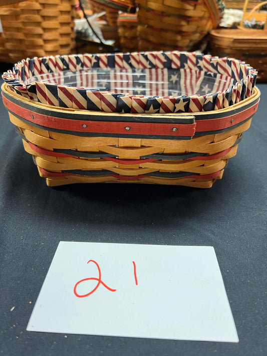 Longaberger All American Bread Basket With Liner and Protector