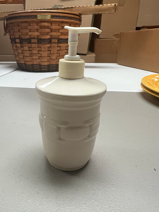 Longaberger soap dispenser in ivory