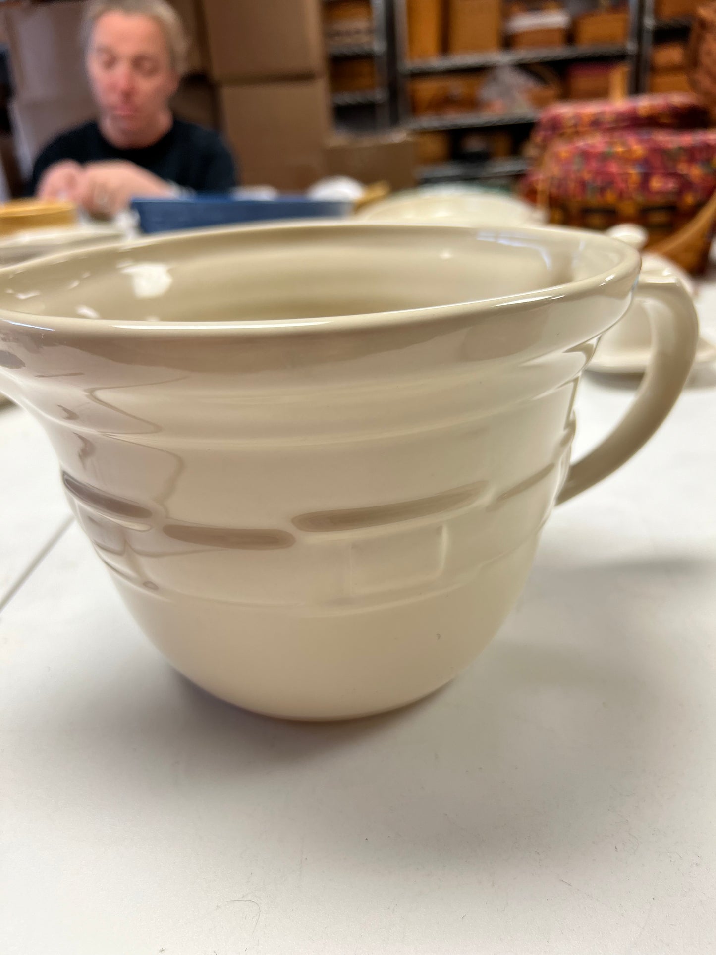 Longaberger batter bowl in ivory