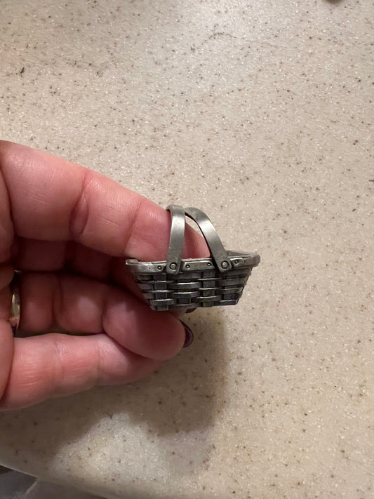 Longaberger small pewter basket