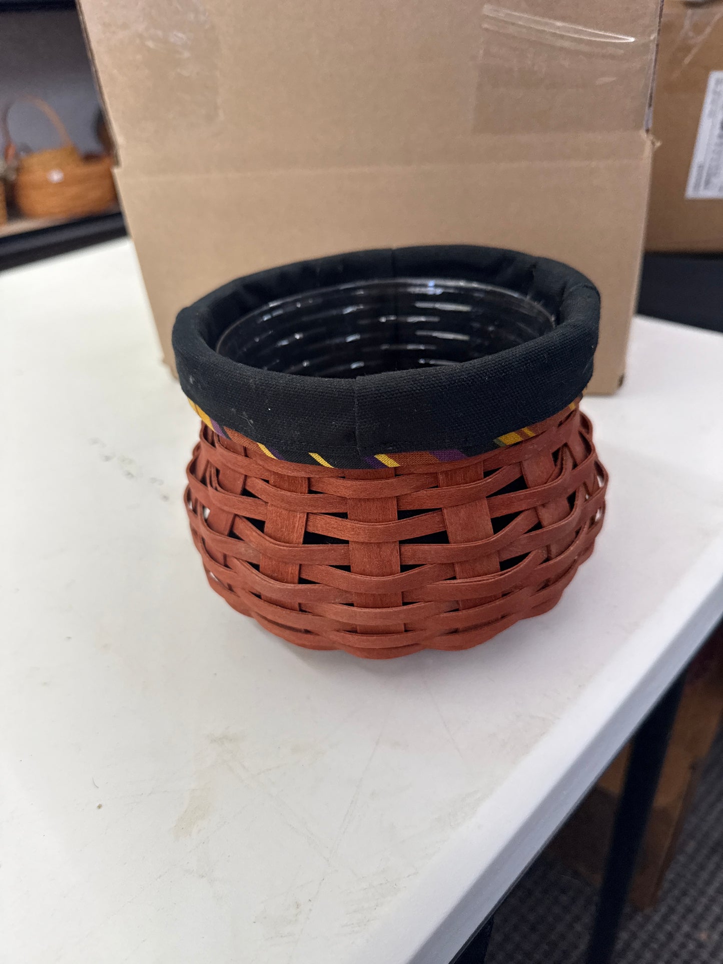 Longaberger small fall gourd with liner and protector