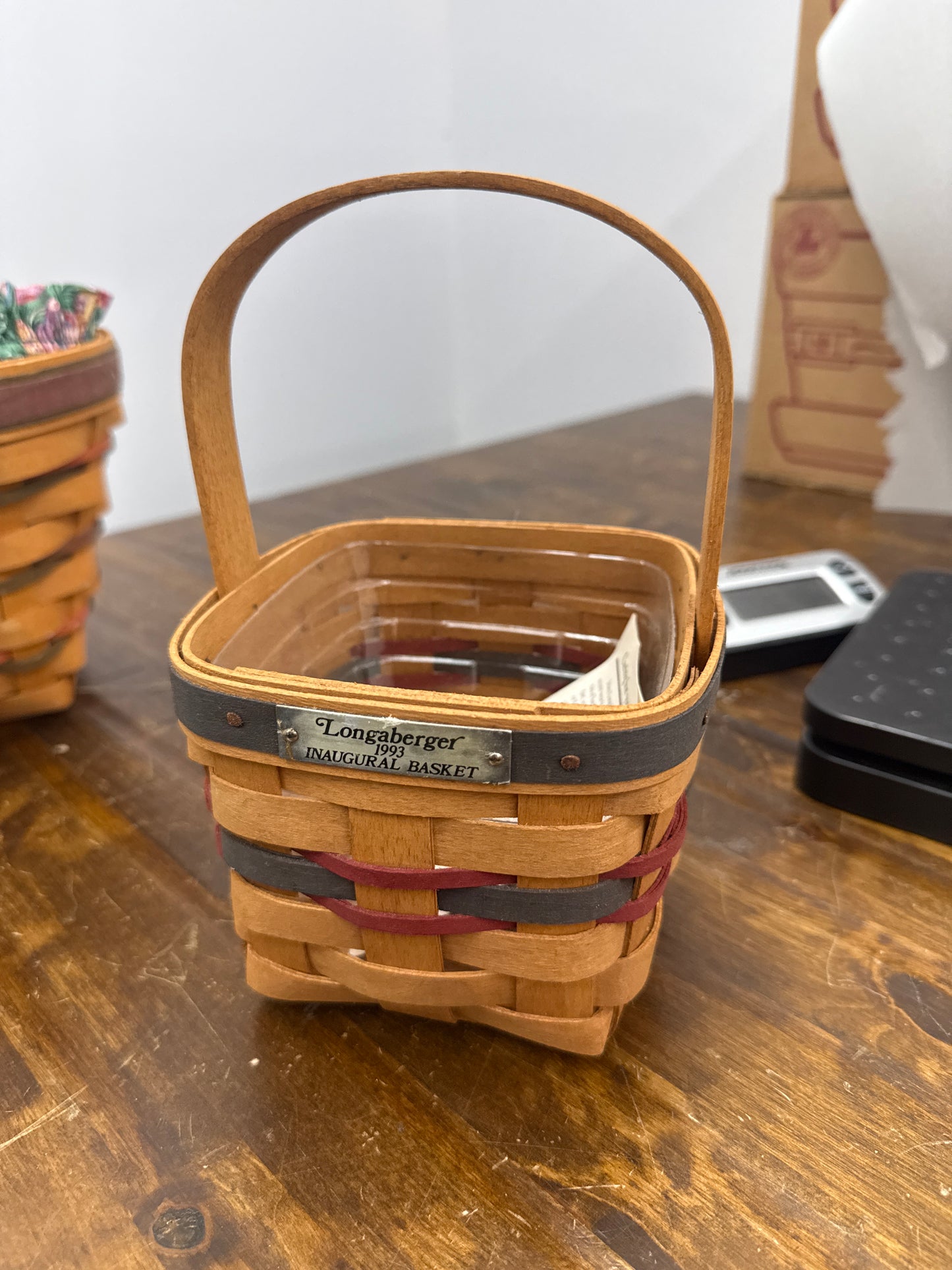 Longaberger 1993 inaugural basket with protector