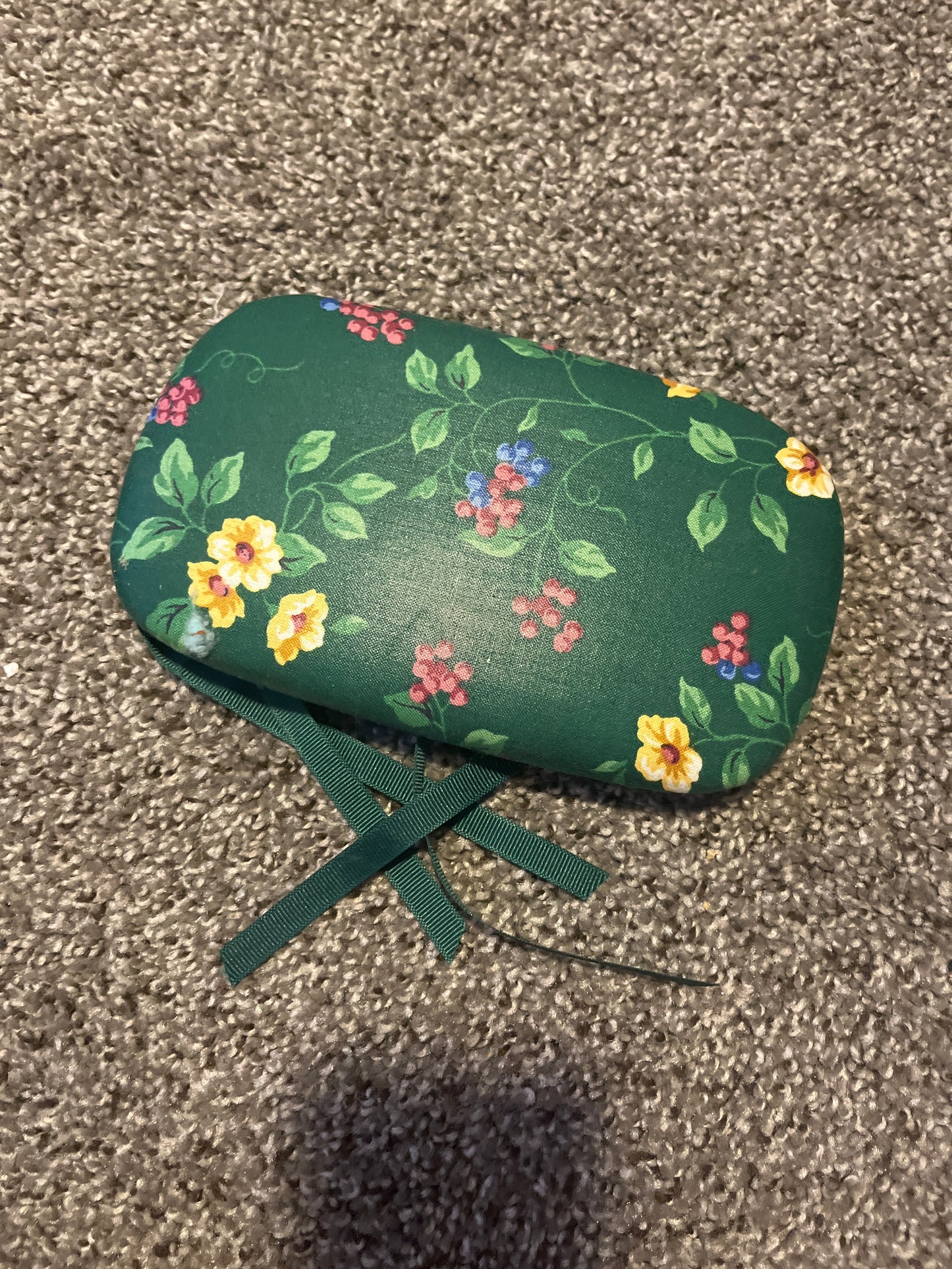 Heart of Dresden green fabric lid 7.5”x4.5