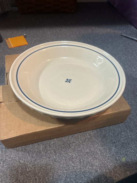 Longaberger full size pie plate classic blue