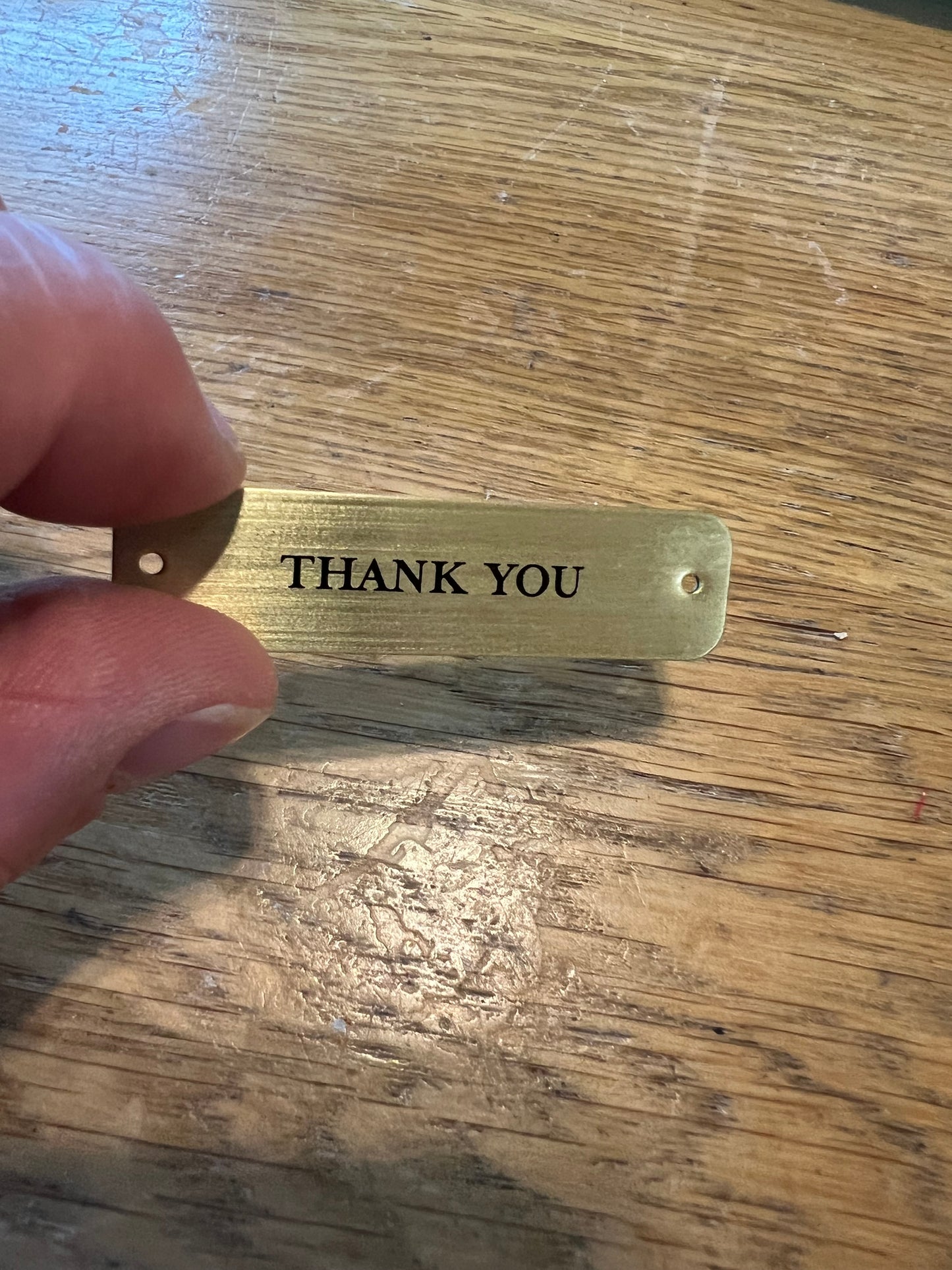 Longaberger basket weave tag “thank you”