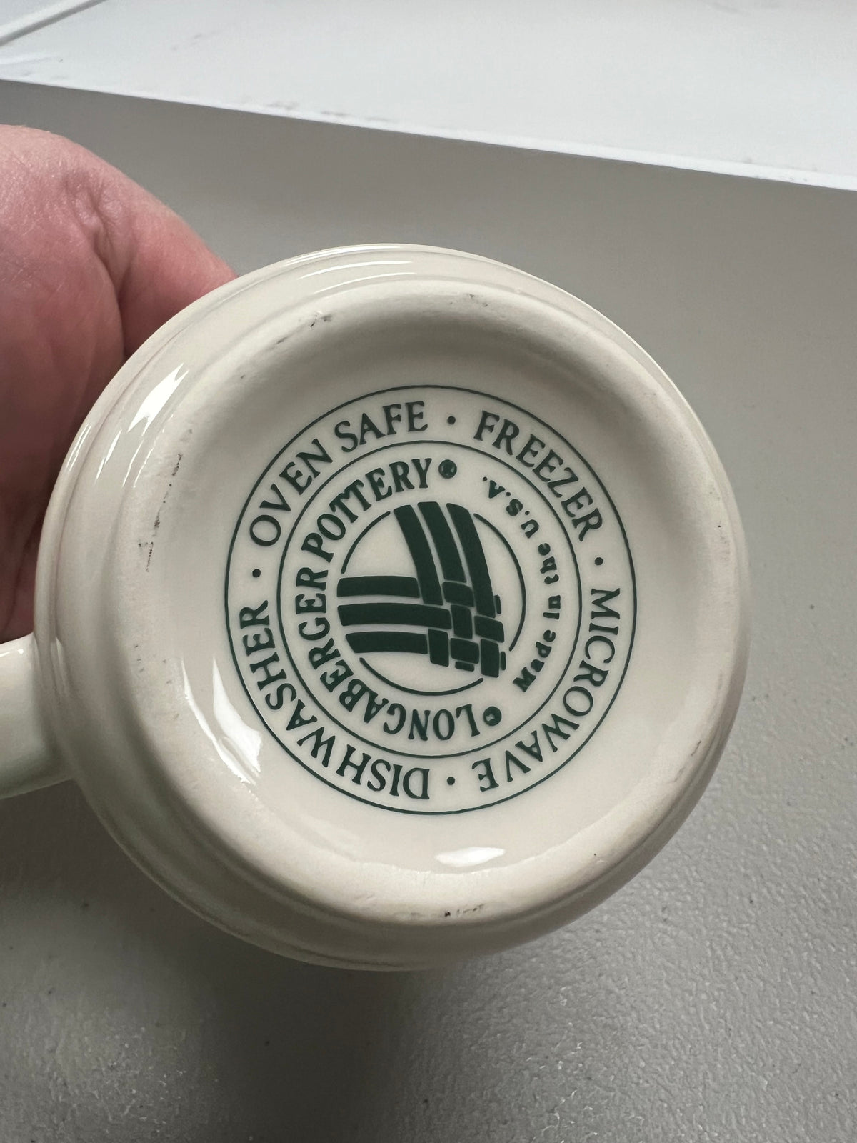 Longaberger coffee mug in ivory
