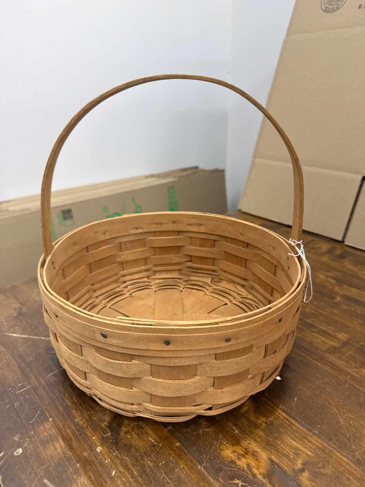 Longaberger quilting basket -has broken splinter as shown
