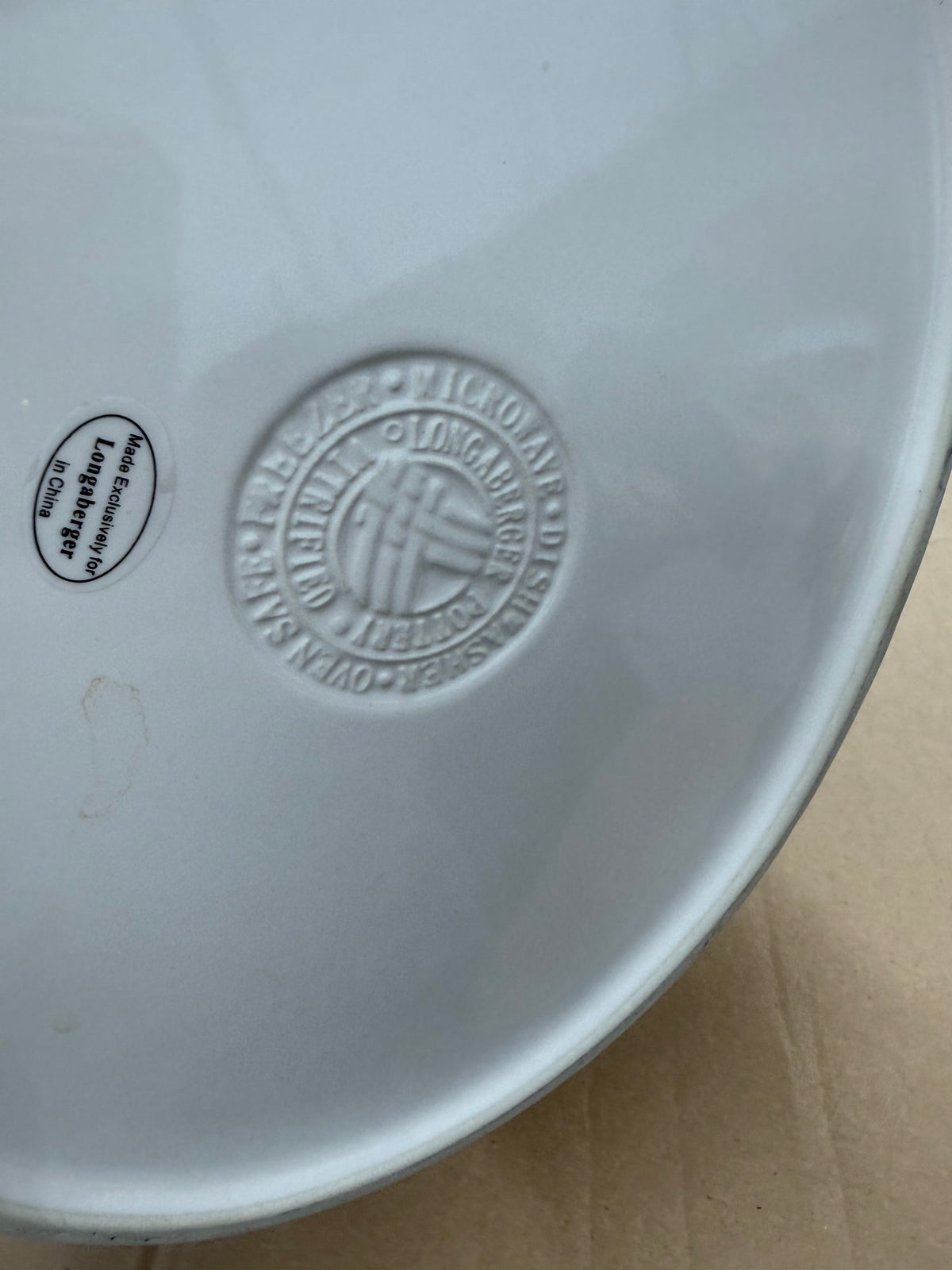 Longaberger medium oval casserole in ivory