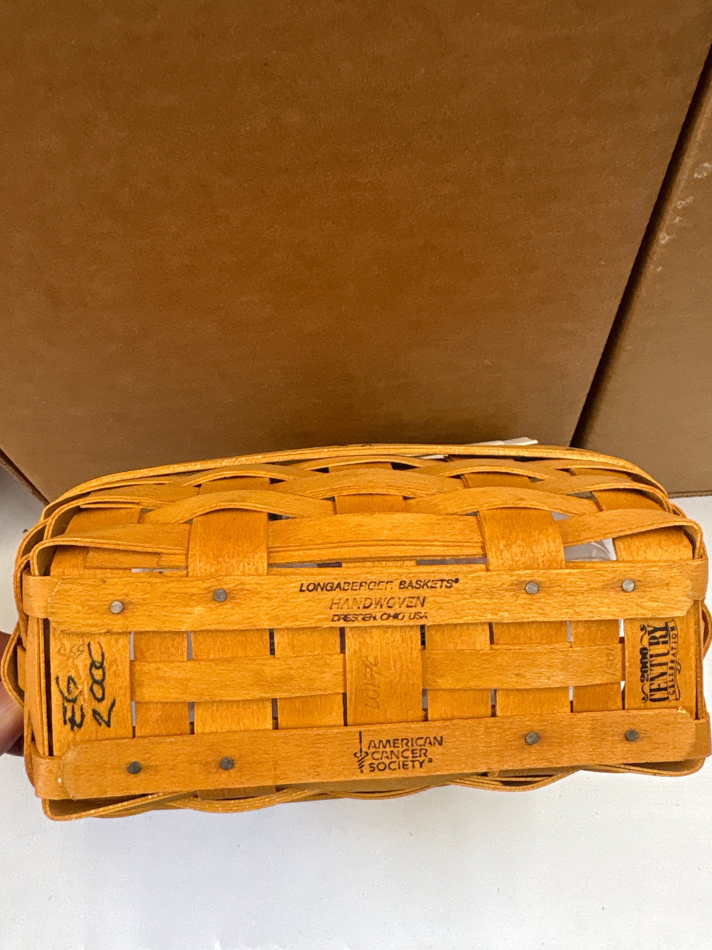 Longaberger 2000 Horizon of Hope Basket with Liner and Protector