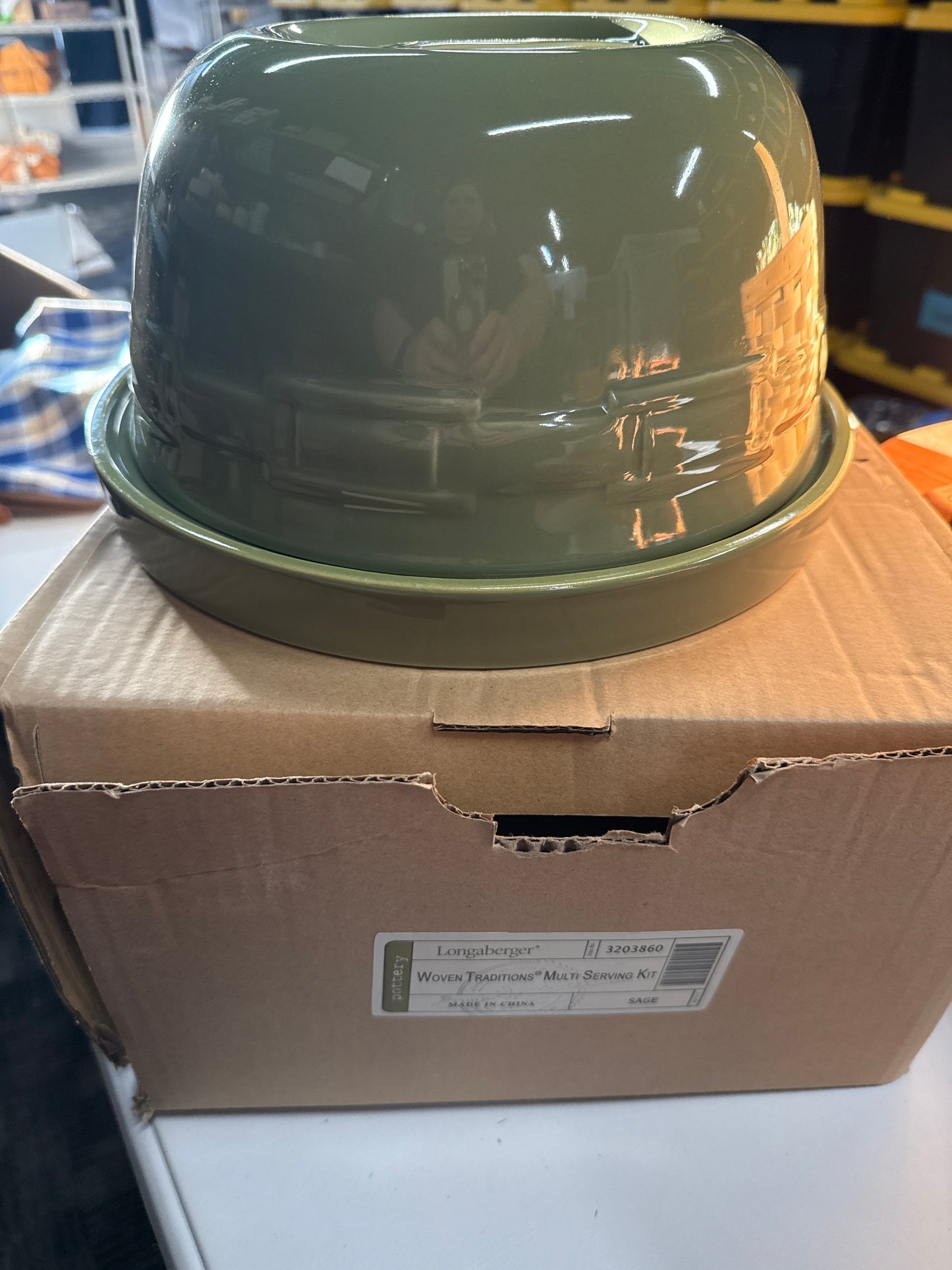 Longaberger multi serving kit in sage