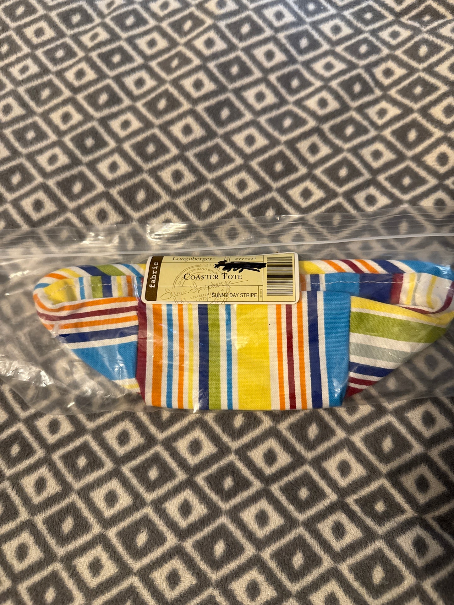 Longaberger Coaster Tote Liner in Sunny Day Stripe