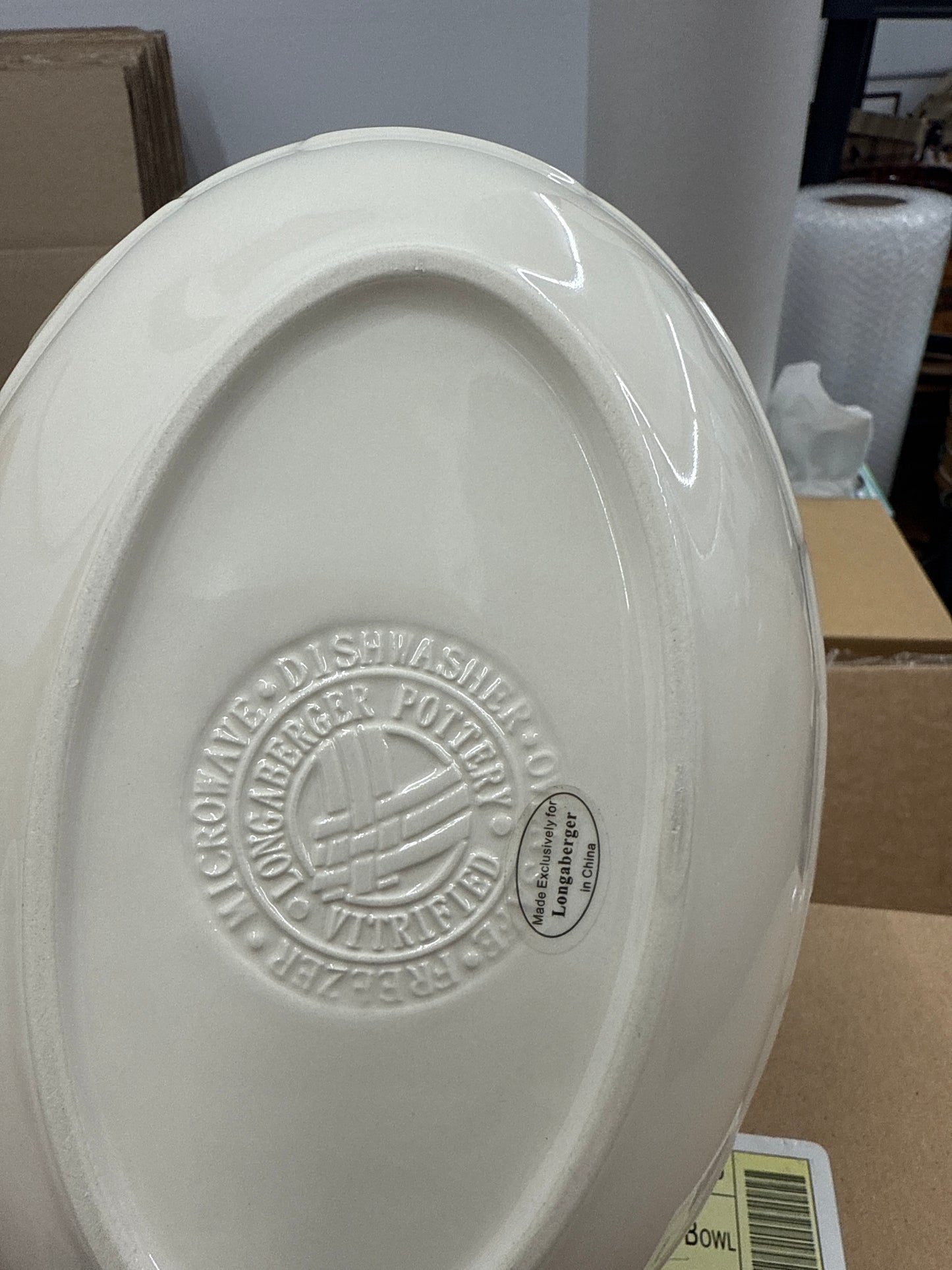 Longaberger vegetable bowl in ivory