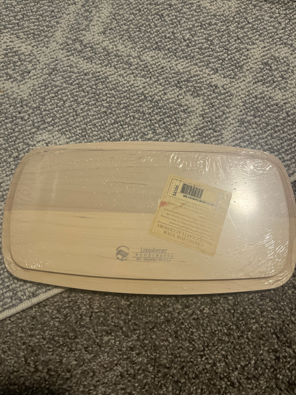 Longaberger snow diamond white wash lid