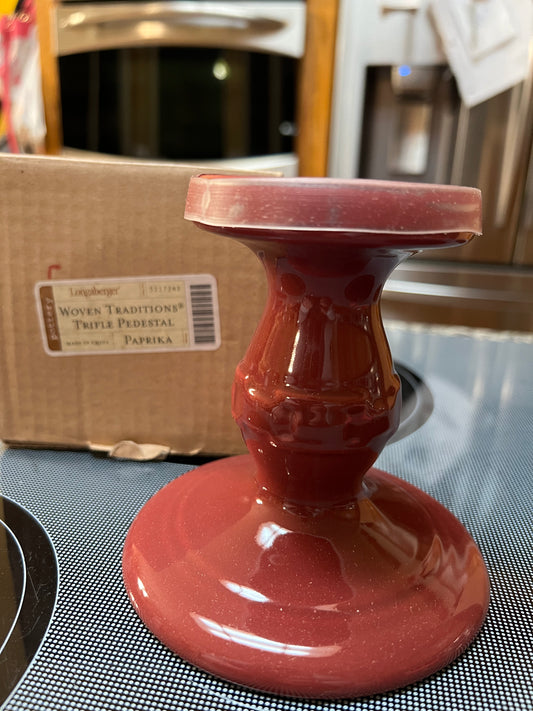 Longaberger trifle pedestal in paprika