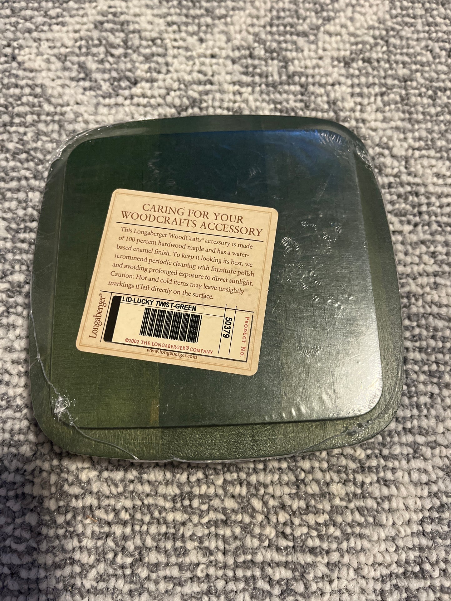 Longaberger lucky twist lid - green