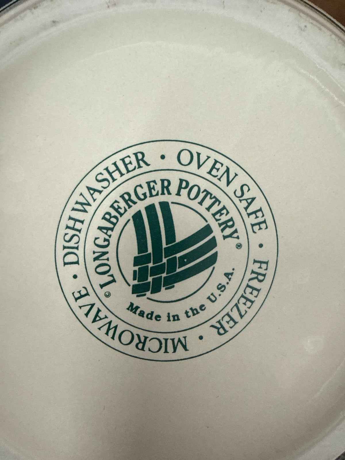 Longaberger set of 3 bowls in heritage green (L, M, S)-does have some utensil marks in them)