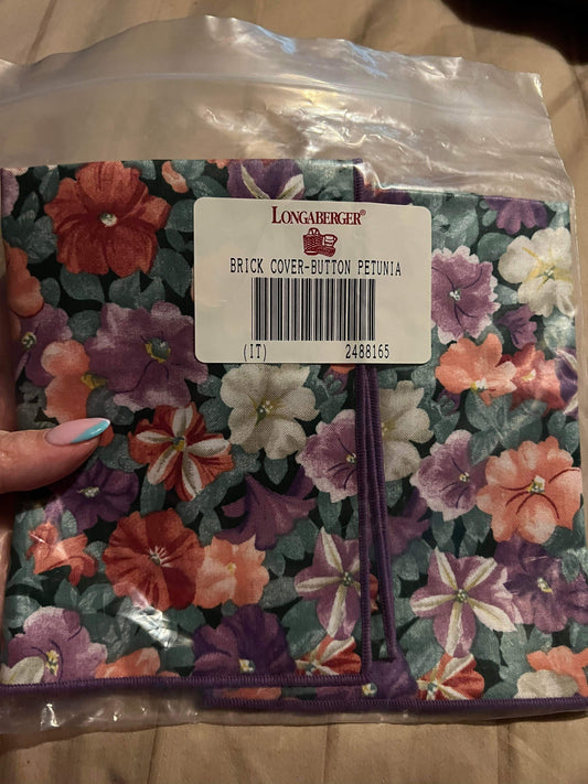 Longaberger Button Brick Cover Liner in Petunia