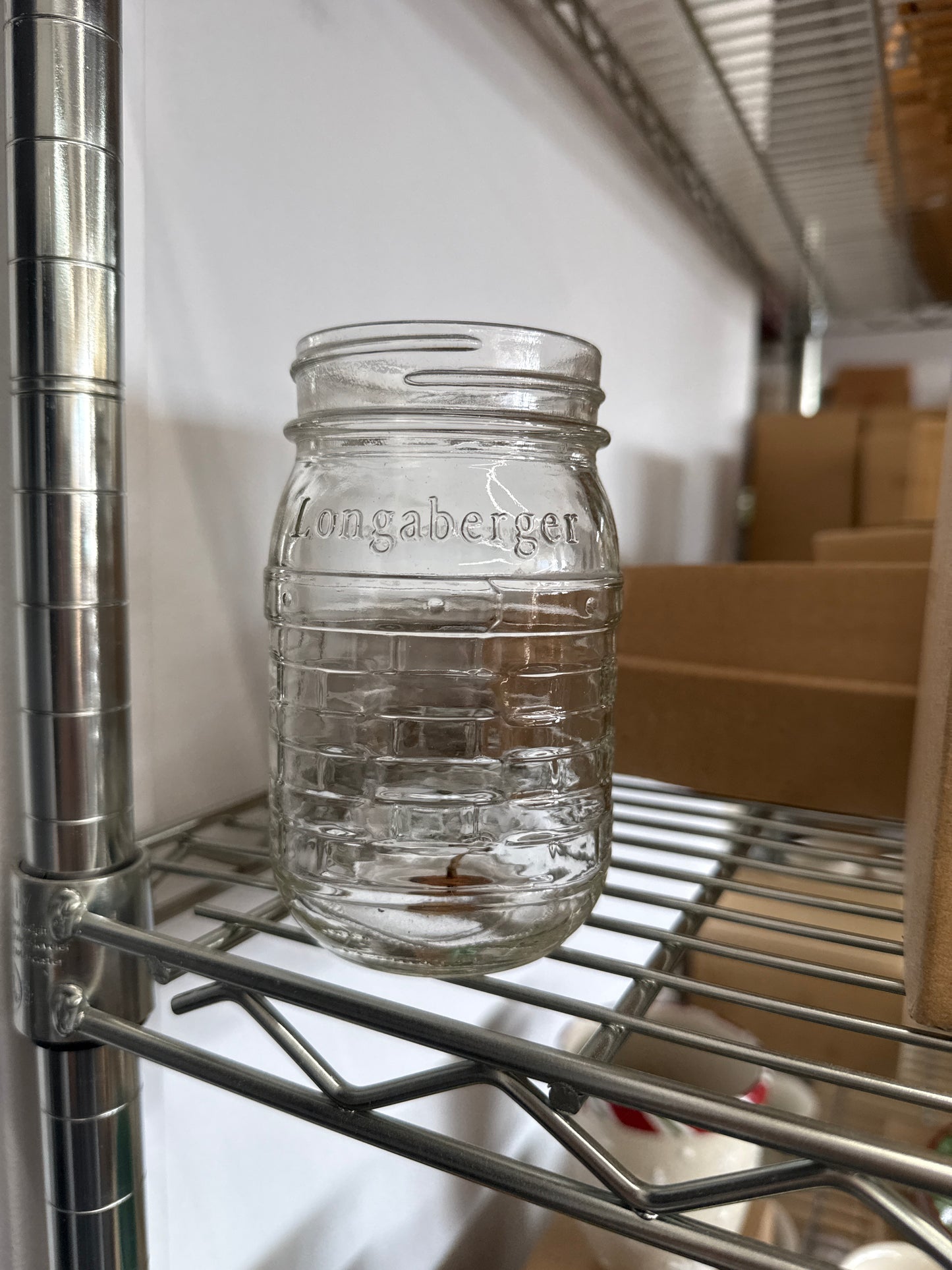 Longaberger 1/2 pint jar-had a candle in it