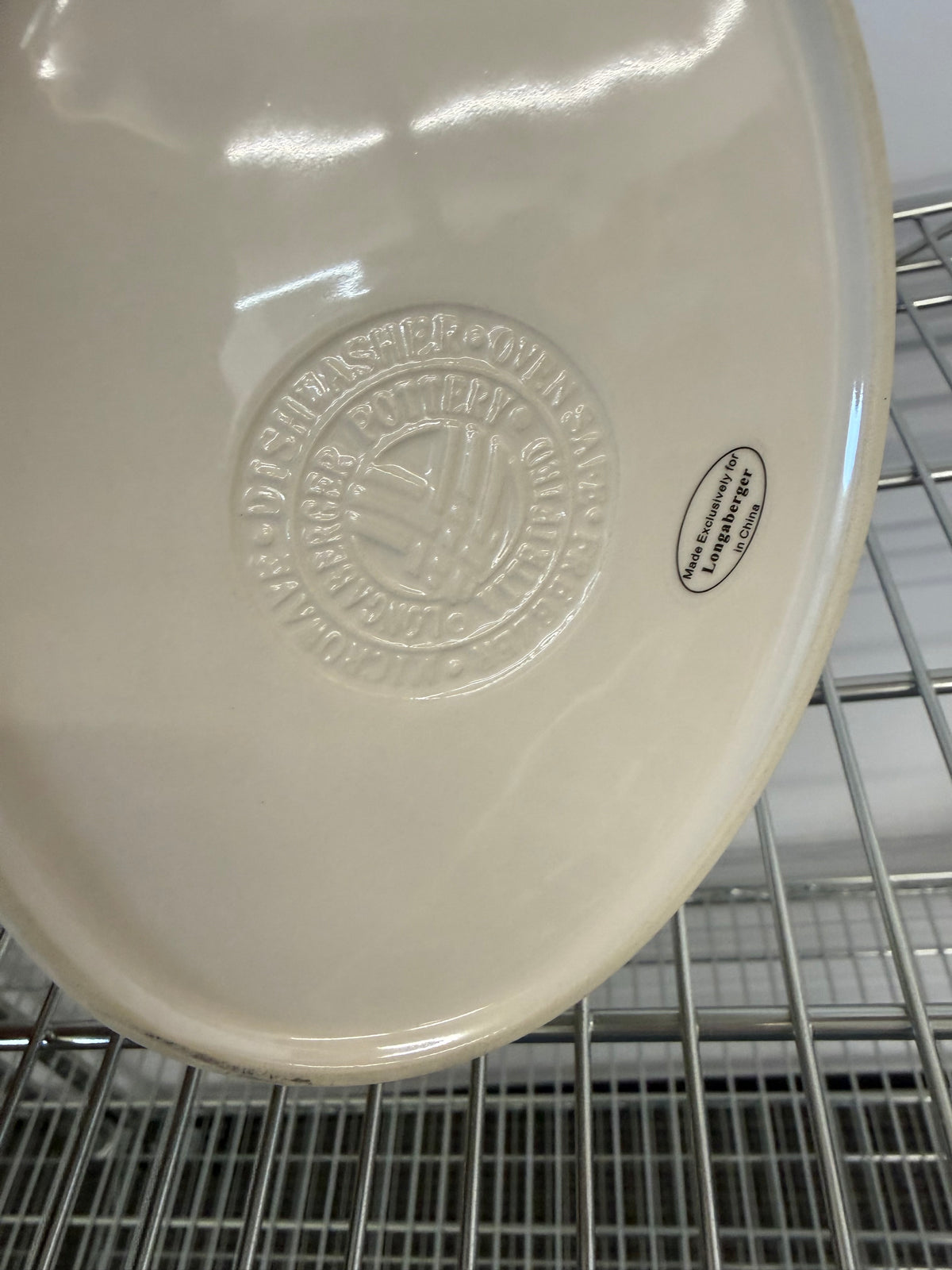 Longaberger small oval casserole in ivory