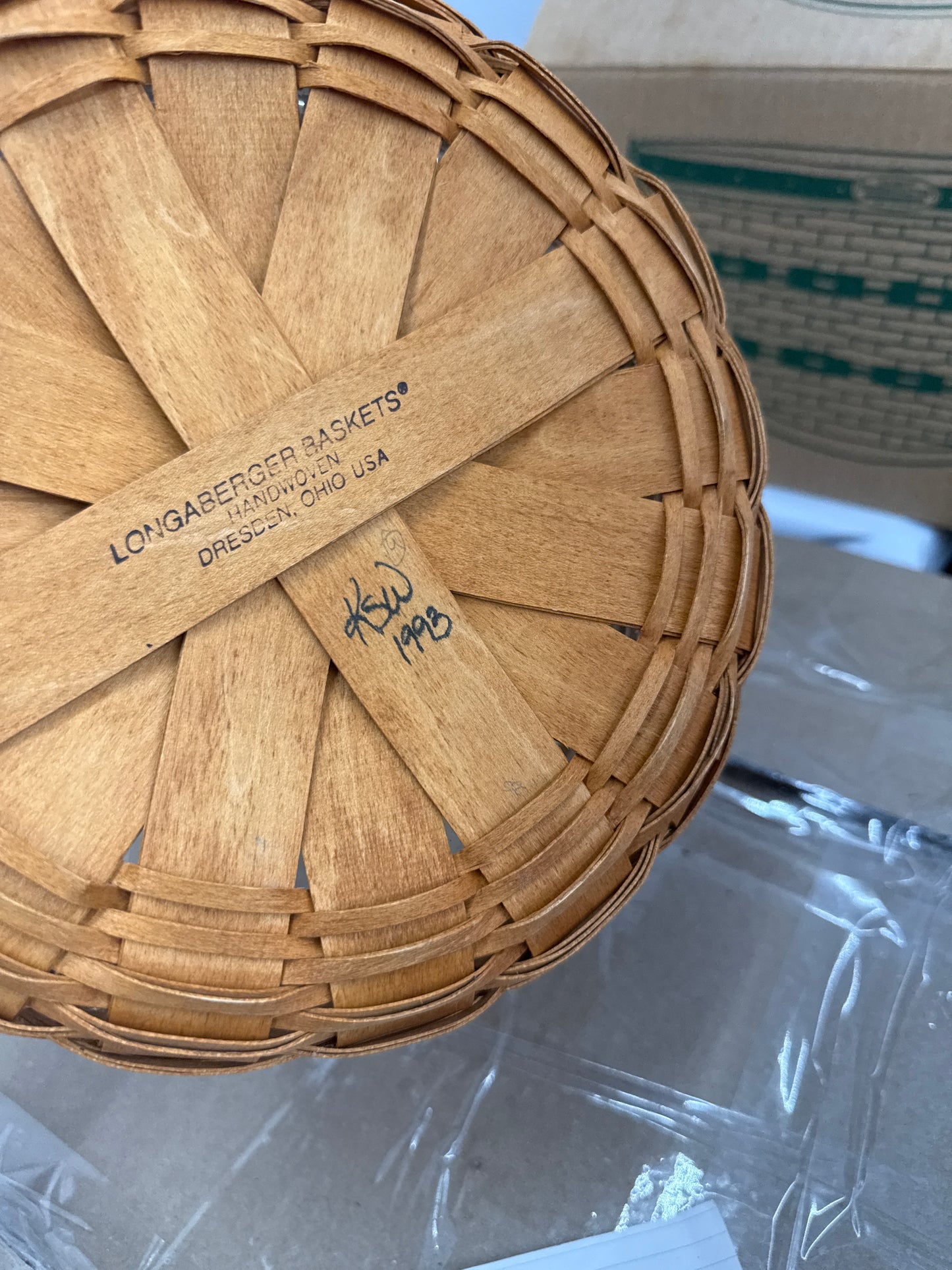 Longaberger darning basket with protector