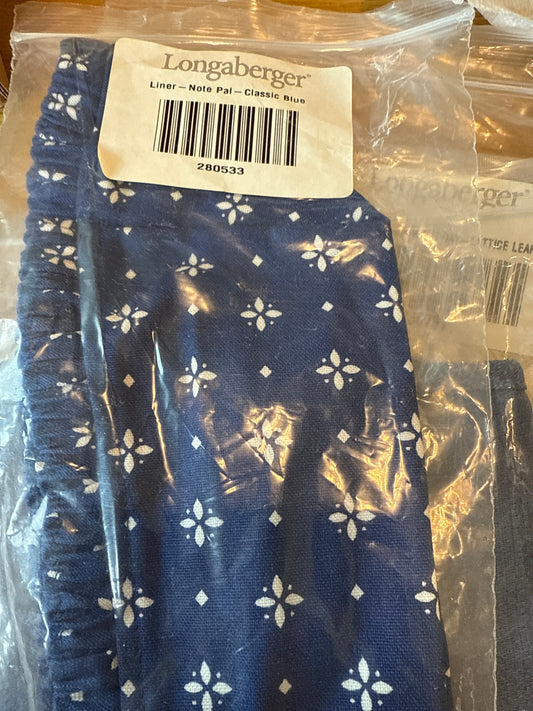 Longaberger notepad liner in classic blue