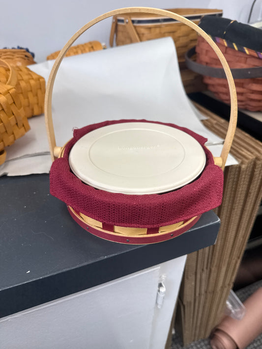 Longaberger small pie basket with liner and protector