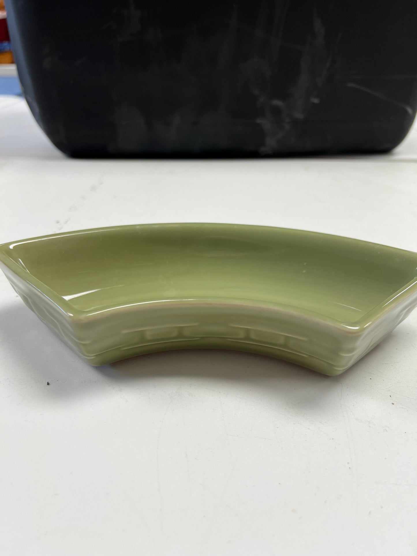 Longaberger sage crescent dish