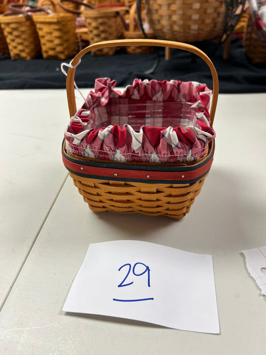 Longaberger strawberry basket with liner and protector