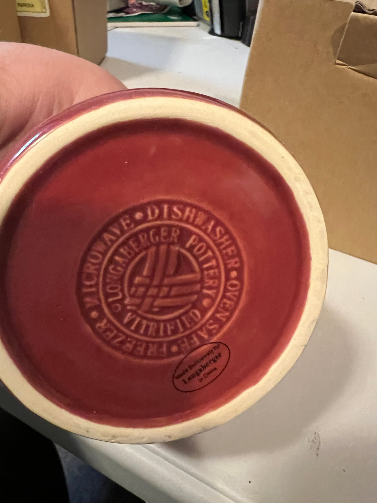 Longaberger cottage creamer in paprika