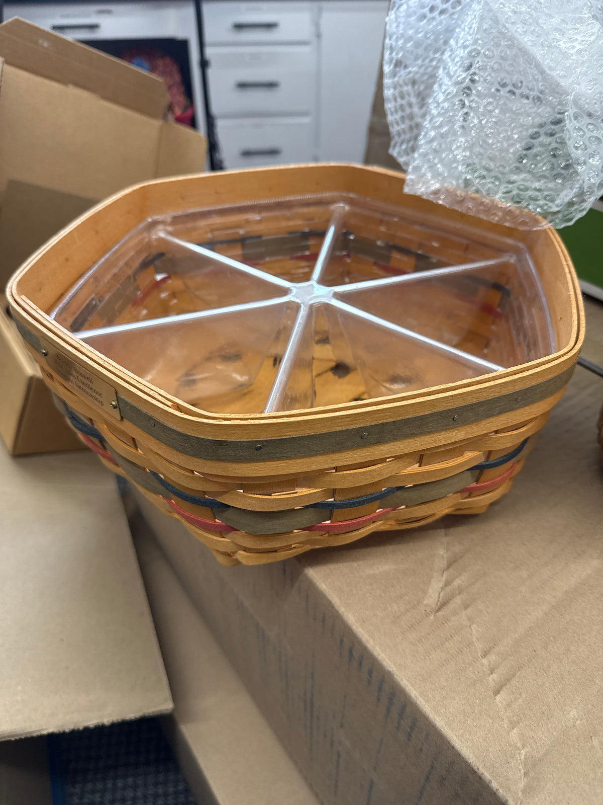 Longaberger 14” generations basket with divided protector