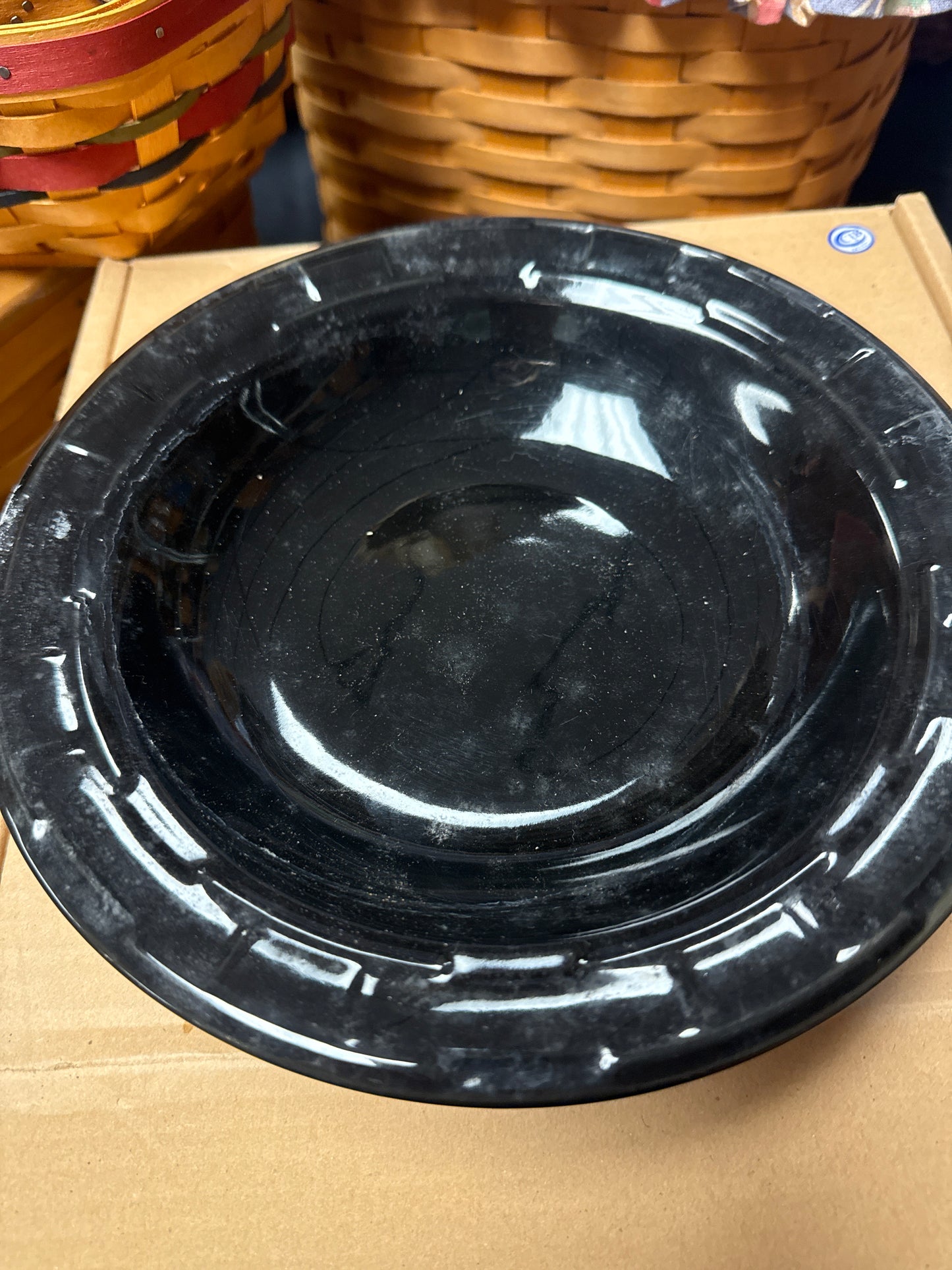 Longaberger ebony pasta bowl (has scuffs)