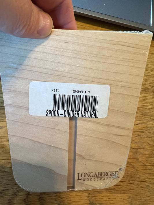 Longaberger spoon divider in natural